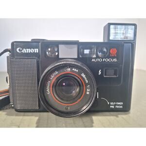 Canon AF35M Sure Shot 38mm f2.8 Film Camera Tested Works Flash Clean- READ ISSUE